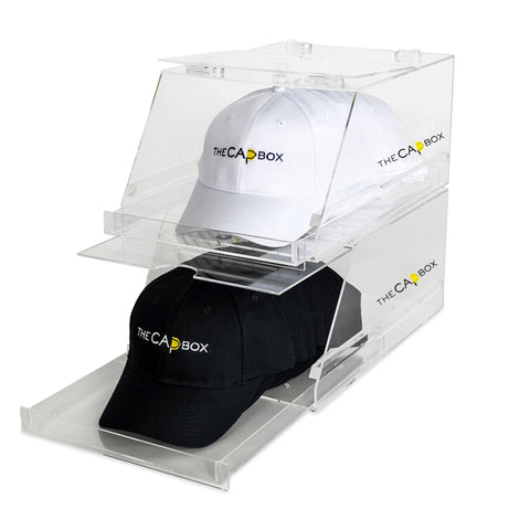(Backorder) The Clear Glasshouse CapBox Hat Rack Stackable Baseball Cap Storage