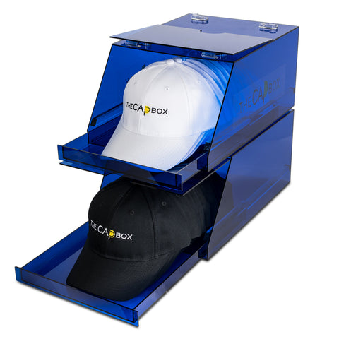 (Back Order) The Blue Glasshouse CapBox Transparent Hat Rack Stackable Baseball Cap Storage