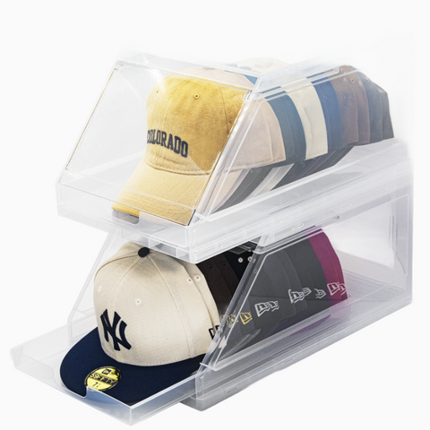 (2 Pack) The CapBox 2 Plastic Hat Cap Rack Organizer Demo Version this item will be sold for a limited time only