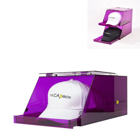 (Out Of Stock) The L.A. Purple Glasshouse CapBox Transparent Hat Rack Stackable Baseball Cap Storage